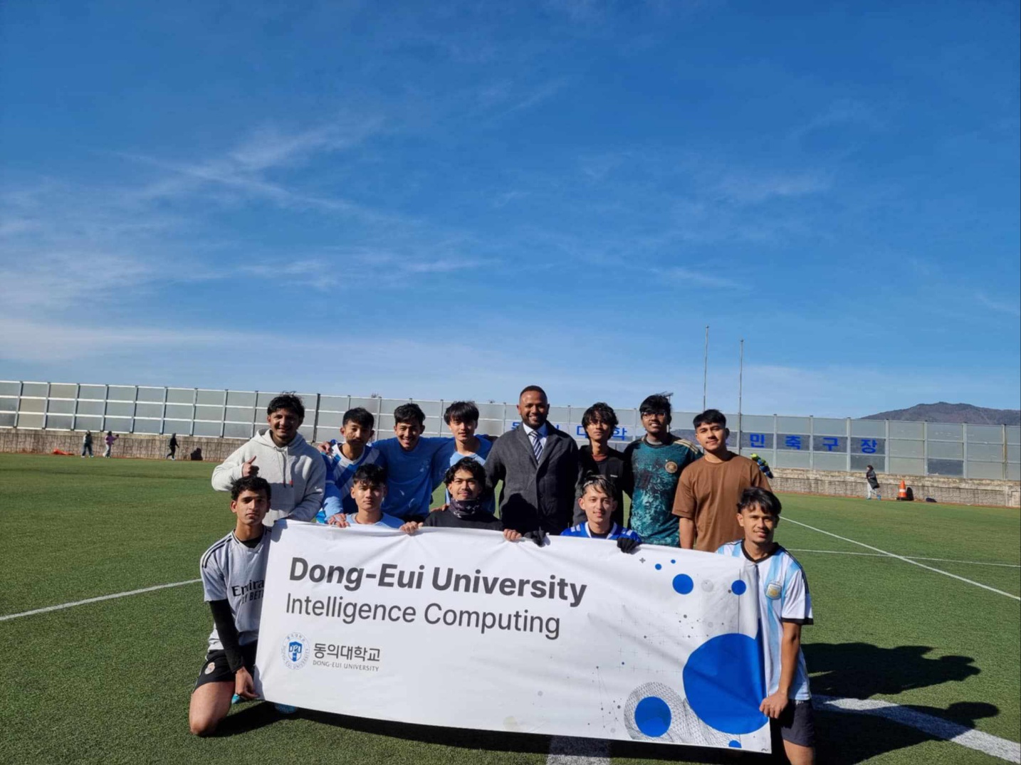 Professor Hamdi Abdurahman with Department Students at Football Event_1